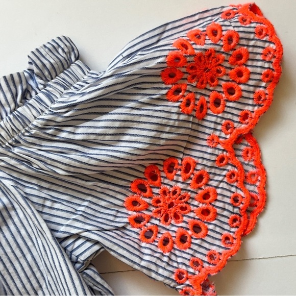 Zara Girls Collection Off Shoulder Strap Ruffle Blouse Top Shirt  Embroidered 5 - Picture 11 of 12